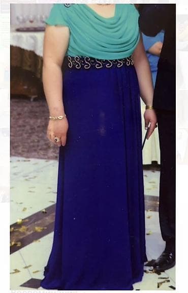 Вечернее платье, Классическое, Длинная модель, С рукавами, Стразы, L, XL at lalafo.kg Вечернее платье, Классическое, Длинная модель, С рукавами, Стразы, L, XL