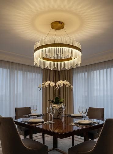 Подвесная светодиодная люстра-кольцо с декоративными стеклянными at lalafo.kg Подвесная светодиодная люстра-кольцо с декоративными стеклянными