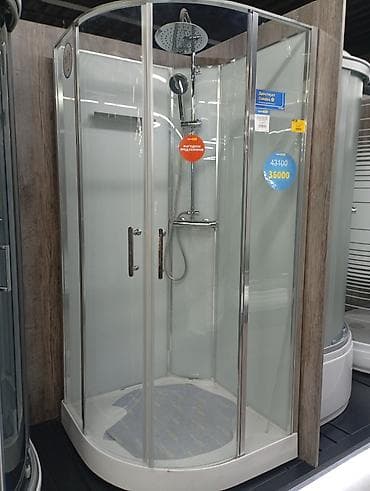 Душевая кабина Полукруглая, Размер: 90 x 90 см, Покрытие: Прозрачный at lalafo.kg Душевая кабина Полукруглая, Размер: 90 x 90 см, Покрытие: Прозрачный