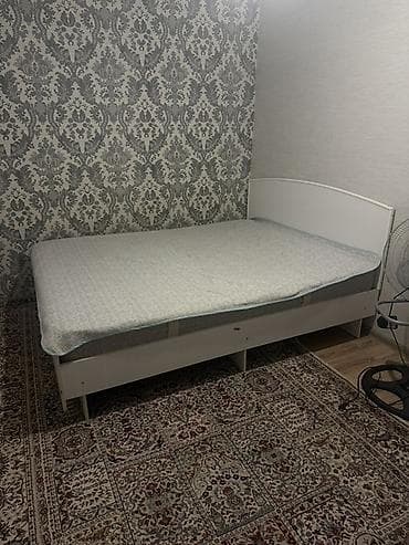 Кровать двуспальная с матрасом б/у - Размер спального места at lalafo.kg Кровать двуспальная с матрасом б/у - Размер спального места