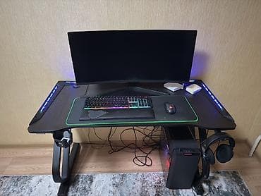 Игровой стол с подсветкой RGB - Просторная столешница с покрытием под at lalafo.kg Игровой стол с подсветкой RGB - Просторная столешница с покрытием под