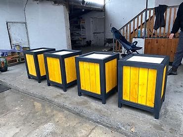 Кашпо уличные кубические, деревянно-металлические - благоустройство at lalafo.kg — 1 Кашпо уличные кубические, деревянно-металлические - благоустройство — 1