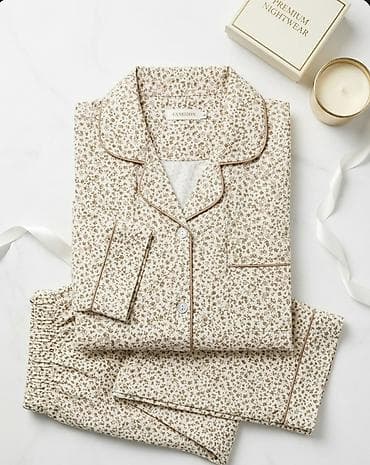 Женская пижама из мягкого трикотажа с нежным цветочным принтом at lalafo.kg Женская пижама из мягкого трикотажа с нежным цветочным принтом