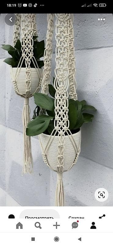 Плету кашпо макрамэ ручной работы на заказ!! Цвет и размер можно lalafo.kg да — 1 Плету кашпо макрамэ ручной работы на заказ!! Цвет и размер можно — 1