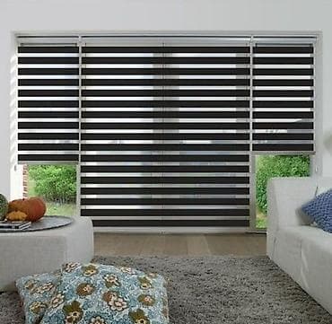 Рулонные шторы «Зебра» (день-ночь) - Двойное полотно из чередующихся at lalafo.kg Рулонные шторы «Зебра» (день-ночь) - Двойное полотно из чередующихся