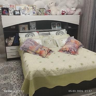 Спальный гарнитур, Двуспальная кровать, цвет - Коричневый at lalafo.kg Спальный гарнитур, Двуспальная кровать, цвет - Коричневый