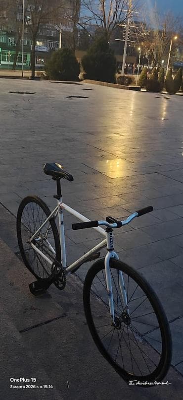 Городской фикс-байк - Лёгкая стальная рама и вилка, окраска белая с lalafo.kg да — 5 Городской фикс-байк - Лёгкая стальная рама и вилка, окраска белая с — 5