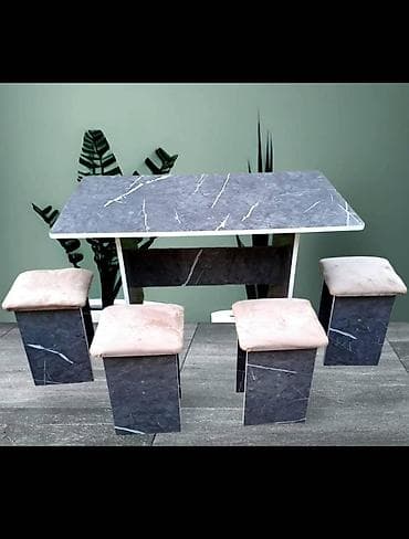 Кухонный стол и стул, Новый, Платная доставка, цвет - Черный at lalafo.kg Кухонный стол и стул, Новый, Платная доставка, цвет - Черный