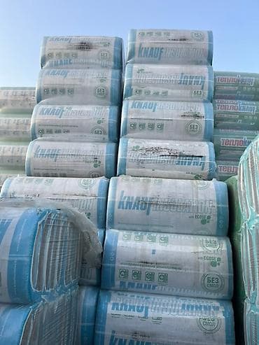 Рулоны теплоизоляции Knauf Insulation в упаковке. Подходят для lalafo.kg да Рулоны теплоизоляции Knauf Insulation в упаковке. Подходят для