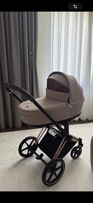 Cybex Priam 4 (2 в1). Бежевая люлька и черная прогулка В отличном at lalafo.kg Cybex Priam 4 (2 в1). Бежевая люлька и черная прогулка В отличном