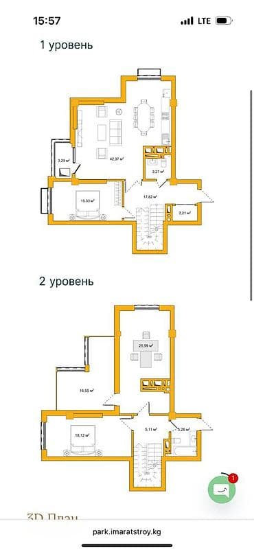 Элитка, 4 комнаты, 155 м² at lalafo.kg — 2 Элитка, 4 комнаты, 155 м² — 2