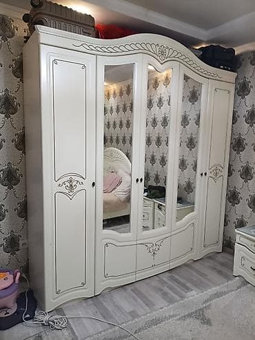 Спальный гарнитур, Новый, Шкаф, Комод, МДФ, Самовывоз, цвет - Бежевый at lalafo.kg Спальный гарнитур, Новый, Шкаф, Комод, МДФ, Самовывоз, цвет - Бежевый
