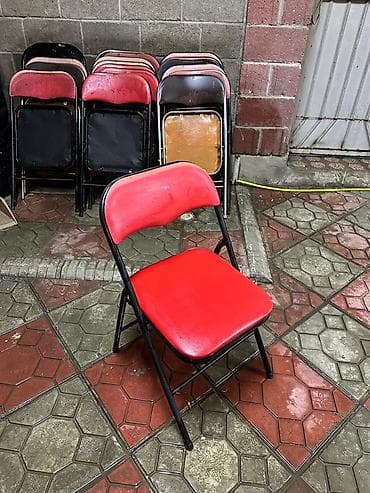 Походный складной стул, Железо, цвет - Красный at lalafo.kg Походный складной стул, Железо, цвет - Красный