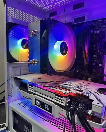 Игровой системный блок в белом корпусе с ARGB‑подсветкой at lalafo.kg Игровой системный блок в белом корпусе с ARGB‑подсветкой