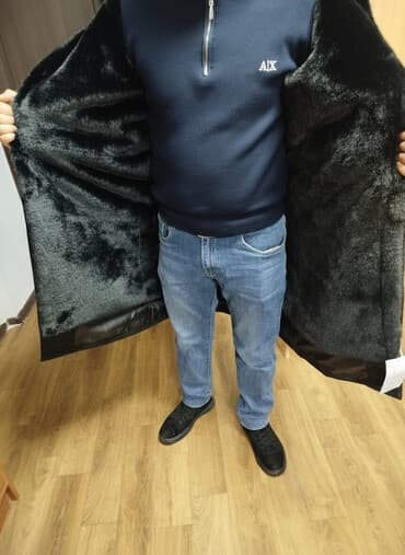 Мужское удлинённое зимнее пальто-парка, чёрного цвета. - Длина ниже at lalafo.kg Мужское удлинённое зимнее пальто-парка, чёрного цвета. - Длина ниже