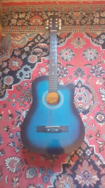 Акустическая гитара 6-струнная с вырезом (cutaway), синее градиентное at lalafo.kg Акустическая гитара 6-струнная с вырезом (cutaway), синее градиентное