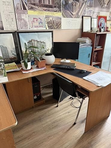 Офис эмереги: Кеңсе үчүн үстөл, Жөндөлбөй турган, Бурчтуу, ЛДСП lalafo.kg да — 2 Офис эмереги: Кеңсе үчүн үстөл, Жөндөлбөй турган, Бурчтуу, ЛДСП — 2