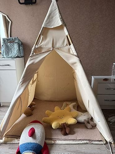 Чатырлар жана үйлөр: Б/У Детская палатка-типи с ковриком Коврик и мягкие в подарок - Тип lalafo.kg да — 1 Чатырлар жана үйлөр: Б/У Детская палатка-типи с ковриком Коврик и мягкие в подарок - Тип — 1