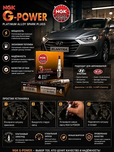 Свечи зажигания NGK G‑POWER (платиновый сплав) Основные преимущества at lalafo.kg Свечи зажигания NGK G‑POWER (платиновый сплав) Основные преимущества