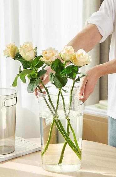 Акриловая ваза для больших букетов цветов, 40×15 см. - Материал at lalafo.kg Акриловая ваза для больших букетов цветов, 40×15 см. - Материал