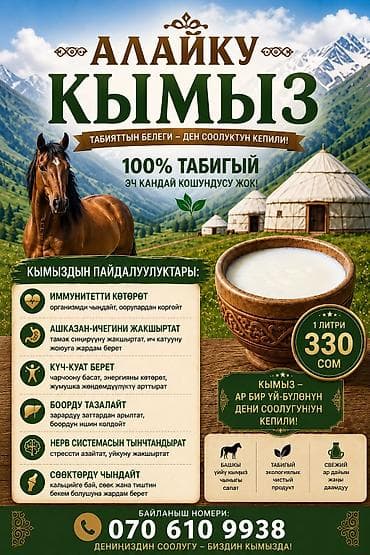 Таза кымыз ыштуу, кошулмасыз at lalafo.kg Таза кымыз ыштуу, кошулмасыз