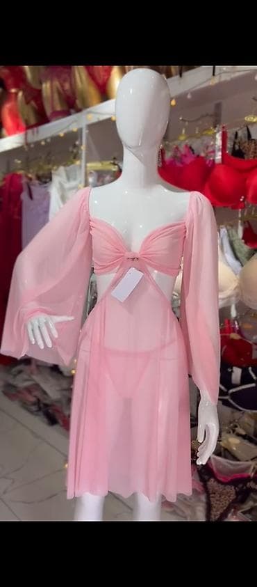 Полупрозрачный пеньюар в нежно‑розовом цвете.🥰🌸 - Материал: тонкая at lalafo.kg Полупрозрачный пеньюар в нежно‑розовом цвете.🥰🌸 - Материал: тонкая