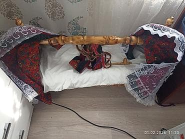 Люлька, Качалка, Дерево, цвет - Коричневый at lalafo.kg Люлька, Качалка, Дерево, цвет - Коричневый