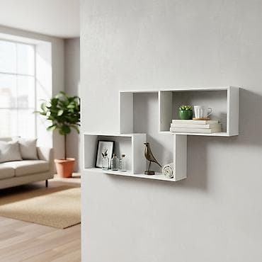 Полка навесная P003V (Белый) Большая и стильная настенная полка для at lalafo.kg Полка навесная P003V (Белый) Большая и стильная настенная полка для