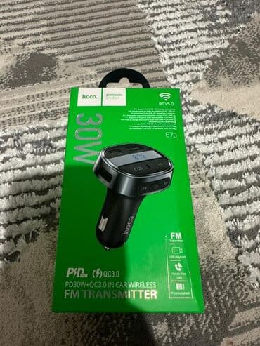 FM модуляторлор: Bluetooth FM‑трансмиттер Hoco E70 Оригинал, быстрая зарядка 30W, можно lalafo.kg да — 4 FM модуляторлор: Bluetooth FM‑трансмиттер Hoco E70 Оригинал, быстрая зарядка 30W, можно — 4