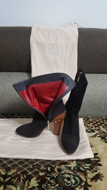 Сапоги деми, из Италии натуральная кожа внутри и натуральная замша с at lalafo.kg Сапоги деми, из Италии натуральная кожа внутри и натуральная замша с