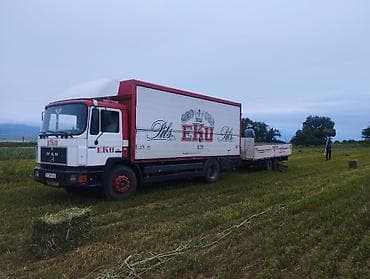 Грузовой автомобиль MAN с изотермическим фургоном + одноосный at lalafo.kg Грузовой автомобиль MAN с изотермическим фургоном + одноосный