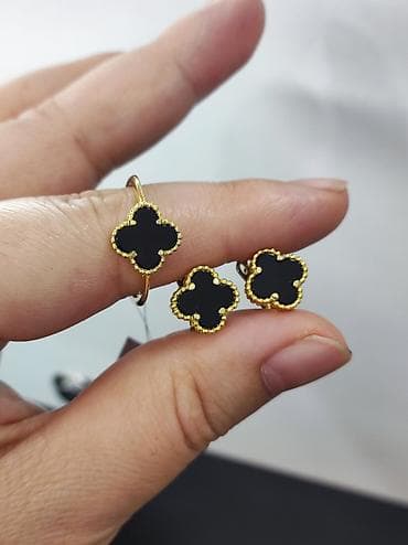 Серебро 925 пробы напыление жёлтое золото Серебряный Комплект Ванклиф at lalafo.kg Серебро 925 пробы напыление жёлтое золото Серебряный Комплект Ванклиф