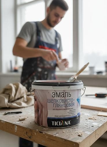 Эмаль Ticianа шелковисто-глянцевая подходит для наружных и внутренних lalafo.kg да Эмаль Ticianа шелковисто-глянцевая подходит для наружных и внутренних