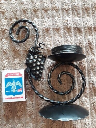 Кованый подсвечник «Виноградная лоза" dиаметр места dlя свечи 4,7 см at lalafo.kg Кованый подсвечник «Виноградная лоза" dиаметр места dlя свечи 4,7 см