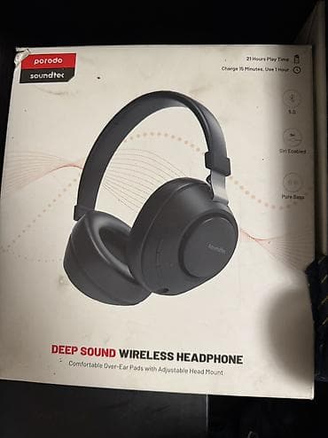 Наушники Porodo Soundtec PD-X1008WLH-BK (черные), полноразмерные at lalafo.kg Наушники Porodo Soundtec PD-X1008WLH-BK (черные), полноразмерные