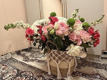 Бонбоньерки: Большая композиция из свежих цветов в корзине - Состав: пионовидные at lalafo.kg — 7 Бонбоньерки: Большая композиция из свежих цветов в корзине - Состав: пионовидные — 7