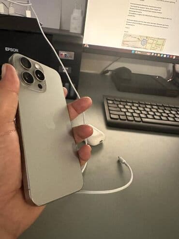 IPhone 15 Pro Max, Б/у, 1 ТБ, Зарядное устройство, Защитное стекло, Чехол at lalafo.kg IPhone 15 Pro Max, Б/у, 1 ТБ, Зарядное устройство, Защитное стекло, Чехол