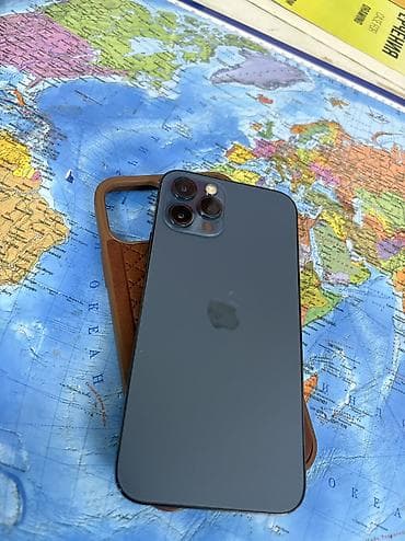 IPhone 12 Pro, Б/у, 128 ГБ, Blue Titanium, Чехол, 77 % at lalafo.kg IPhone 12 Pro, Б/у, 128 ГБ, Blue Titanium, Чехол, 77 %