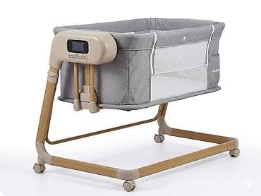 Детская приставная кроватка, С колесиками, цвет - Серый at lalafo.kg Детская приставная кроватка, С колесиками, цвет - Серый