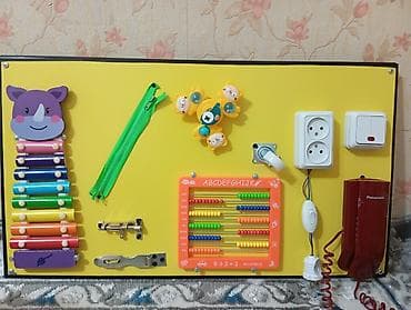 Развивающая бизиборд‑панель для детей Яркая настенная доска с at lalafo.kg Развивающая бизиборд‑панель для детей Яркая настенная доска с