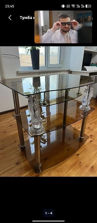 Тумба и подставка для телевизора, Напольная, Стекло at lalafo.kg Тумба и подставка для телевизора, Напольная, Стекло