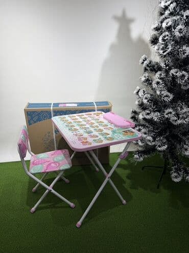Детский складной комплект для занятий: стол и стул - Назначение: для at lalafo.kg Детский складной комплект для занятий: стол и стул - Назначение: для