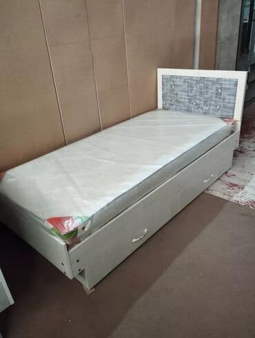 Односпальная кровать, Новый, С мягким изголовьем, длина - 205 см at lalafo.kg Односпальная кровать, Новый, С мягким изголовьем, длина - 205 см