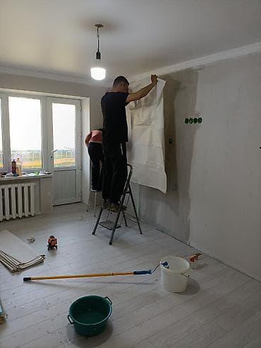 Поклейка обоев и подготовка стен под отделку - Профессиональная at lalafo.kg Поклейка обоев и подготовка стен под отделку - Профессиональная