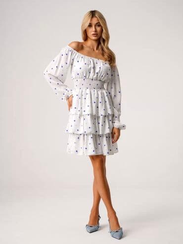 Повседневное платье, Made in KG, Лето, Короткая модель, Крестьянка, M at lalafo.kg Повседневное платье, Made in KG, Лето, Короткая модель, Крестьянка, M