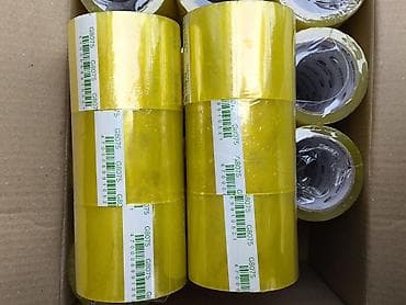 Упаковочный скотч (клейкая лента) прозрачная/жёлтая, промышленная lalafo.kg да Упаковочный скотч (клейкая лента) прозрачная/жёлтая, промышленная