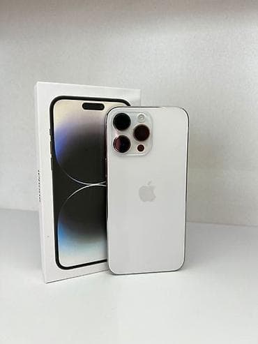 IPhone 14 Pro Max, Б/у, 256 ГБ, White Titanium, Зарядное устройство, Защитное стекло, Кабель, 80 % at lalafo.kg IPhone 14 Pro Max, Б/у, 256 ГБ, White Titanium, Зарядное устройство, Защитное стекло, Кабель, 80 %