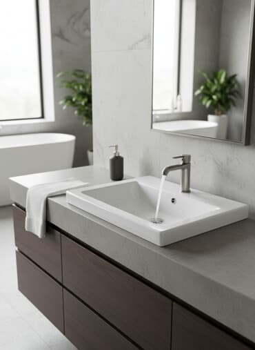 Раковина для ванной, Квадрат форма, Материал: Керамика, Размер: 65 x 46 см at lalafo.kg Раковина для ванной, Квадрат форма, Материал: Керамика, Размер: 65 x 46 см