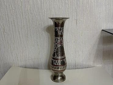 Латунная декоративная ваза ручной гравировкой - Материал: латунь с at lalafo.kg Латунная декоративная ваза ручной гравировкой - Материал: латунь с