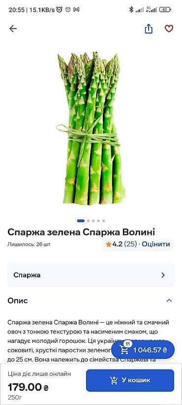 Спаржа зелёная «Спаржа Волині» - Сорт: зелёная спаржа (семейство at lalafo.kg Спаржа зелёная «Спаржа Волині» - Сорт: зелёная спаржа (семейство
